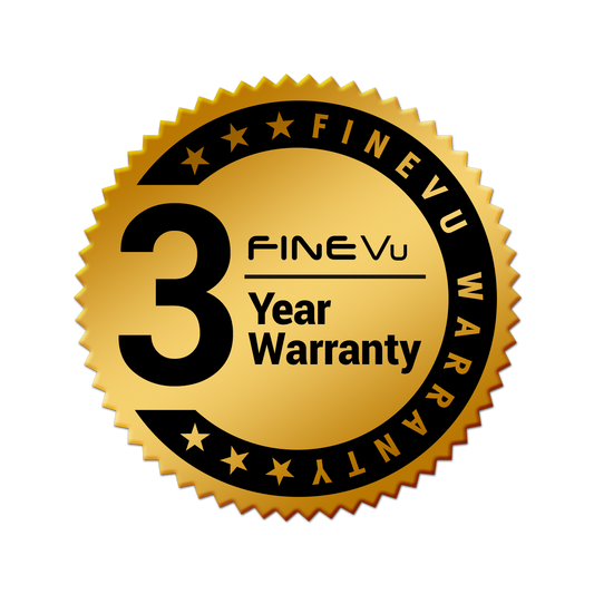 FineVu 3 year manufacturer warranty badge