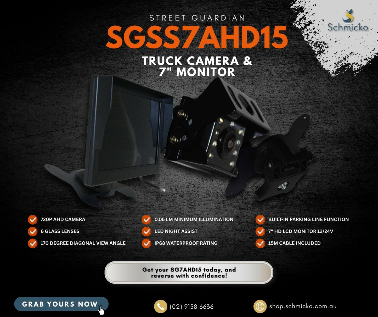 Heavy Duty SG Car Reverse Camera + HD Monitor