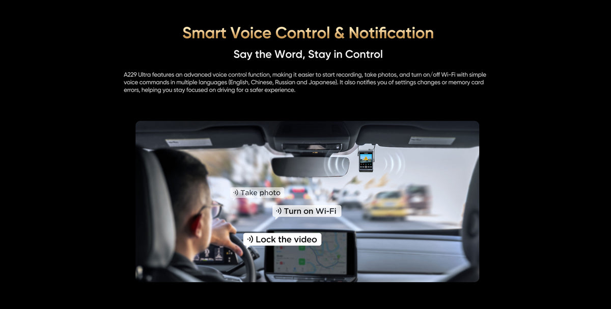 VIOFO A229 ULTRA + Hardwire Kit [FREE] - Front & Rear Dash Cam