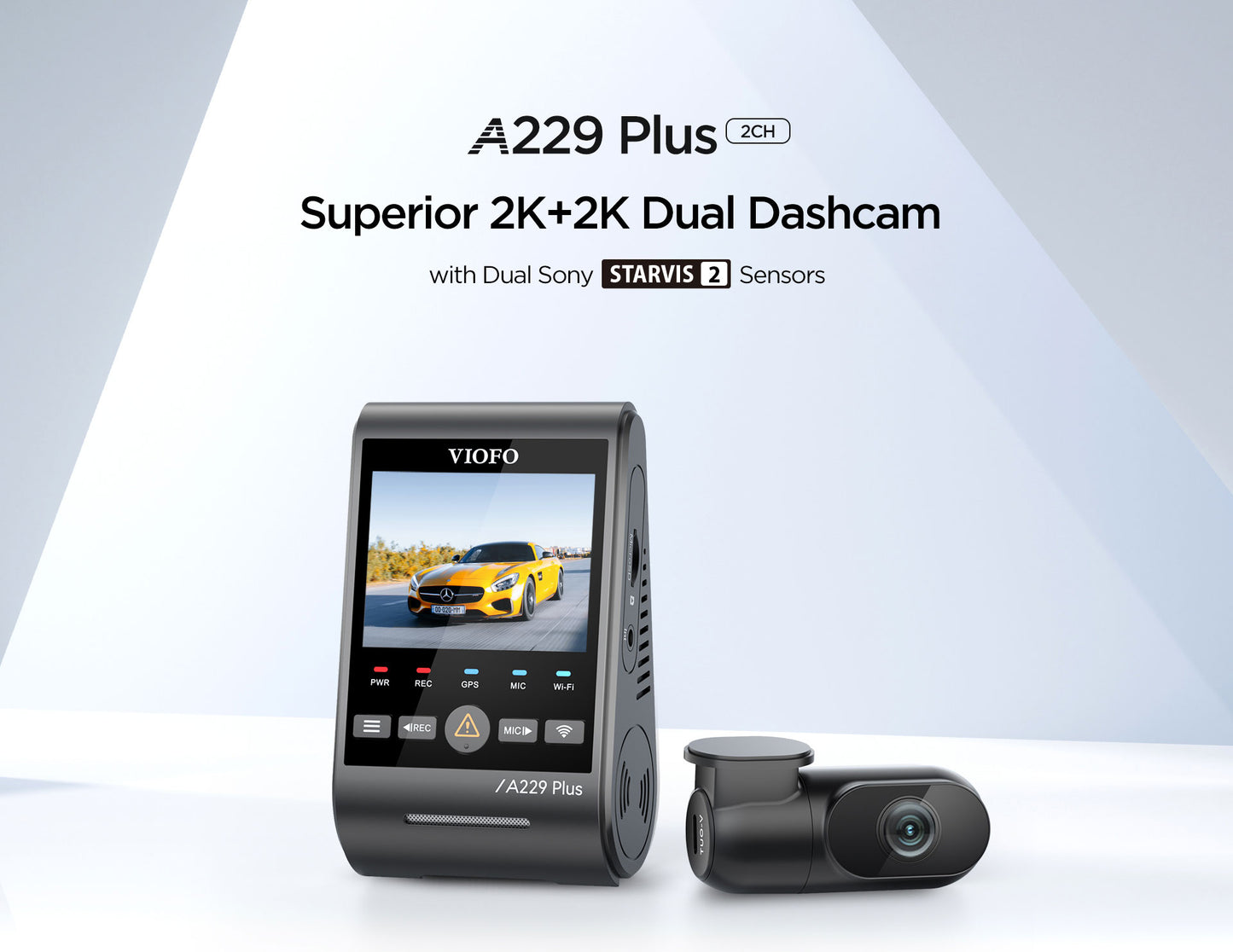 VIOFO A229 PLUS 2 CH + Hardwire Kit - Front & Rear Dash Cam