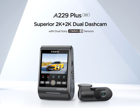 VIOFO A229 PLUS 2 CH + Hardwire Kit - Front & Rear Dash Cam